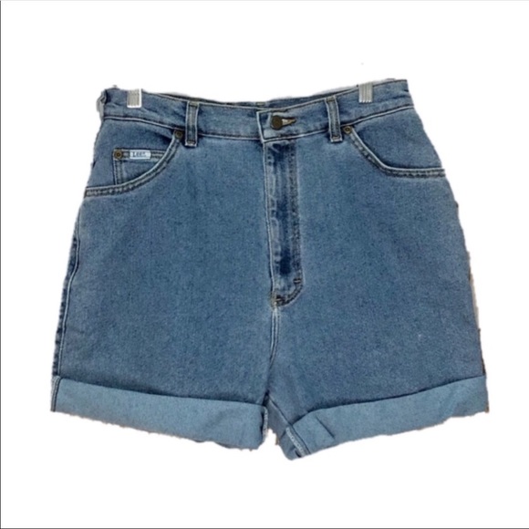 Lee Pants - Lee High Waist Light Wash Cuffed Denim Shorts